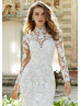 High Neck Ivory Lace Tulle Sweet Wedding Dress